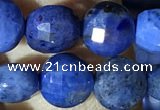 CCB623 15.5 inches 6mm faceted coin blue dumortierite beads