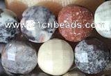 CCB626 15.5 inches 6mm faceted coin purple striped jasper beads