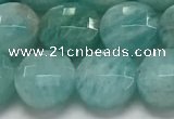 CCB681 15.5 inches 10mm faceted coin amazonite gemstone beads