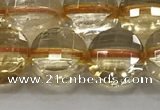 CCB686 15.5 inches 10mm faceted coin citrine gemstone beads