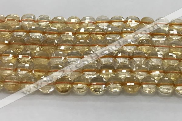 CCB686 15.5 inches 10mm faceted coin citrine gemstone beads