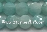 CCB701 15.5 inches 6mm faceted coin amazonite gemstone beads
