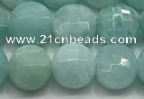 CCB721 15.5 inches 8mm faceted coin amazonite gemstone beads