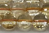 CCB723 15.5 inches 8mm faceted coin citrine gemstone beads