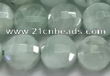 CCB729 15.5 inches 8mm faceted coin green angel skin gemstone beads