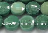 CCB730 15.5 inches 8mm faceted coin grass agate gemstone beads