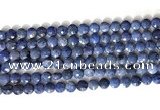 CCB760 15.5 inches 8mm faceted coin blue dumortierite beads