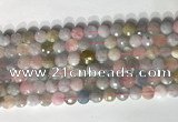 CCB768 15.5 inches 8mm faceted coin morganite gemstone beads