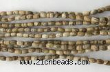 CCB800 15.5 inches 4*6mm rice picture jasper beads wholesale