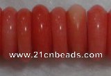 CCB81 15.5 inches 5*13mm roundel pale red coral beads Wholesale