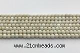 CCB824 15.5 inches 6mm round matte ivory jasper gemstone beads wholesale