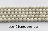 CCB826 15.5 inches 10mm round matte ivory jasper gemstone beads wholesale
