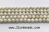 CCB826 15.5 inches 10mm round matte ivory jasper gemstone beads wholesale