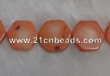 CCB85 15.5 inches 13mm hexagon pink coral beads Wholesale