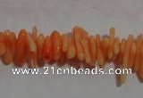 CCB86 15.5 inch 2*8mm irregular branch orange coral beads Wholesale