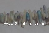CCB89 15.5 inch 2*8mm irregular branch light blue coral beads