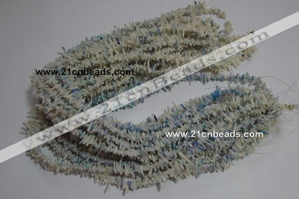 CCB89 15.5 inch 2*8mm irregular branch light blue coral beads