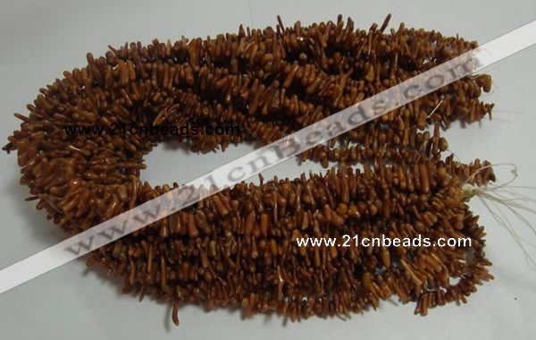 CCB90 15.5 inch 2*8mm irregular branch coffee coral beads Wholesale