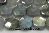 CCB903 15.5 inches 8*8mm faceted square labradorite beads