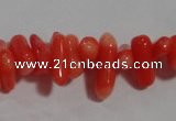 CCB91 15.5 inch 4*11mm irregular branch pale red coral chip beads