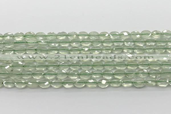 CCB916 15.5 inches 6*8mm faceted oval prehnite beads