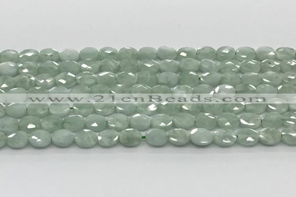 CCB924 15.5 inches 6*8mm faceted oval green angel skin beads