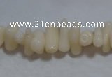 CCB93 15.5 inch 4*11mm irregular branch white coral chip beads