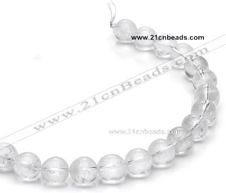 CCC09 15.5 inches 14mm round white crystal beads Wholesale