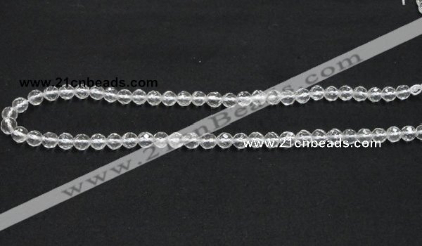 CCC207 15.5 inches 6mm faceted round grade AB natural white crystal beads