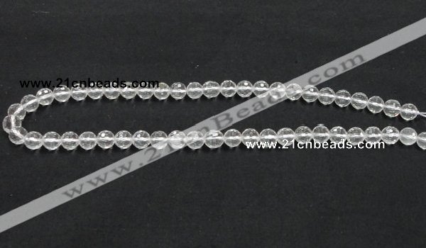 CCC208 15.5 inches 8mm faceted round grade AB natural white crystal beads