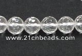 CCC209 15.5 inches 10mm faceted round grade AB natural white crystal beads