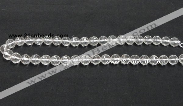 CCC209 15.5 inches 10mm faceted round grade AB natural white crystal beads