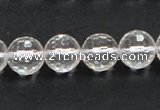 CCC210 15.5 inches 12mm faceted round grade AB natural white crystal beads