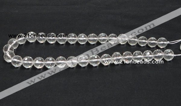 CCC210 15.5 inches 12mm faceted round grade AB natural white crystal beads