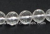 CCC211 15.5 inches 14mm faceted round grade AB natural white crystal beads