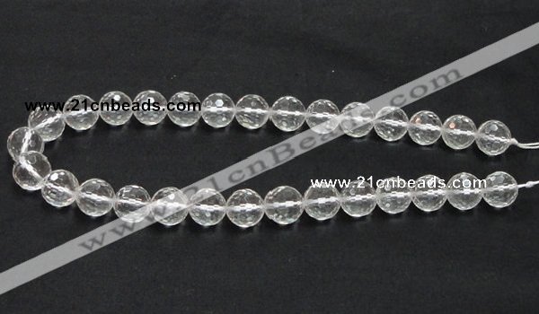 CCC211 15.5 inches 14mm faceted round grade AB natural white crystal beads