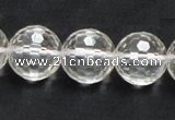 CCC212 15.5 inches 16mm faceted round grade AB natural white crystal beads