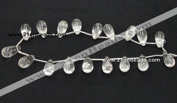 CCC214 15.5 inches 12*22mm teardrop grade AB natural white crystal beads