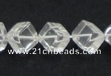 CCC215 15.5 inches 10*10mm cubic grade AB natural white crystal beads