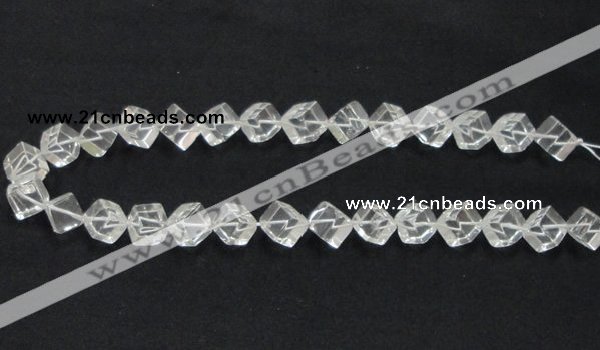 CCC215 15.5 inches 10*10mm cubic grade AB natural white crystal beads