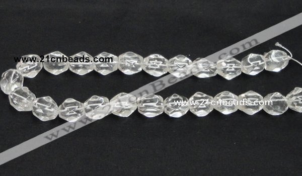 CCC216 13*18mm faceted nugget grade AB natural white crystal beads