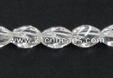 CCC219 8*12mm twisted rice grade AB natural white crystal beads