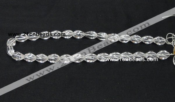 CCC219 8*12mm twisted rice grade AB natural white crystal beads