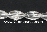 CCC220 8*18mm twisted rice grade AB natural white crystal beads