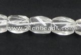 CCC221 10*15mm twisted oval grade AB natural white crystal beads