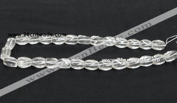 CCC221 10*15mm twisted oval grade AB natural white crystal beads