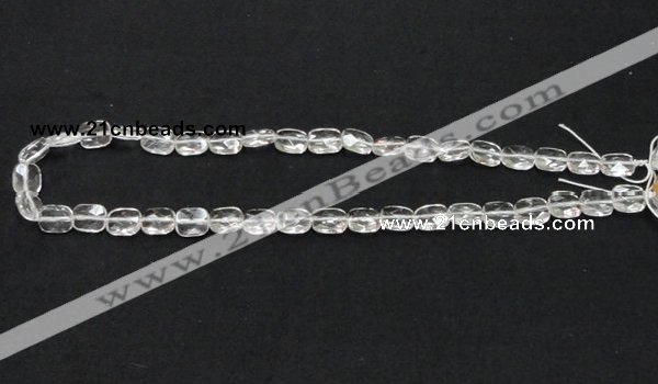 CCC224 8*10mm faceted rectangle grade AB natural white crystal beads