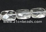 CCC225 13*18mm faceted rectangle grade AB natural white crystal beads