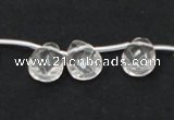 CCC228 10*14mm briolette grade AB natural white crystal beads