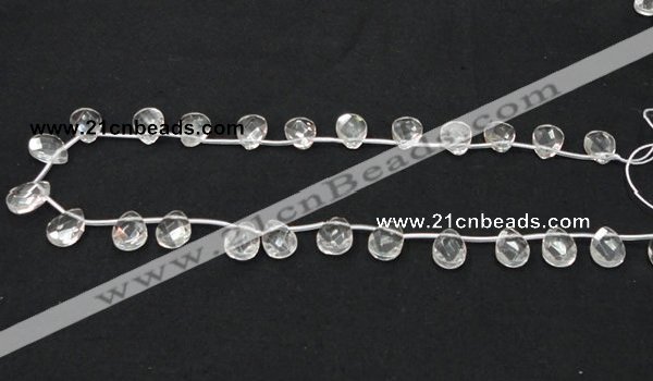 CCC228 10*14mm briolette grade AB natural white crystal beads